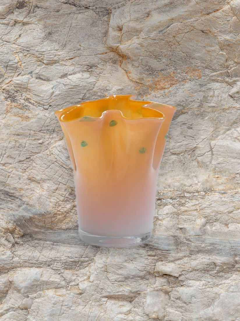Handblown Wavy Whimsical Glass Vase - Eclectic Table Setting Centrepieces