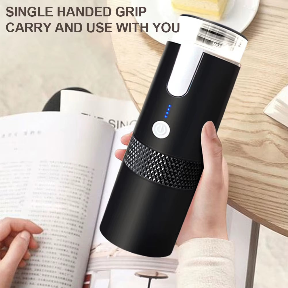 170ML Capsule Coffee Machine Portable Coffee Brewer Rechargrable Compatible with Capsule&Ground Coffee for Home Kitchen Office